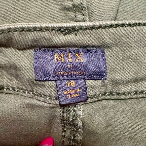 Mix Green Cargo Shorts Casual Cotton Blend - Picture 3 of 3